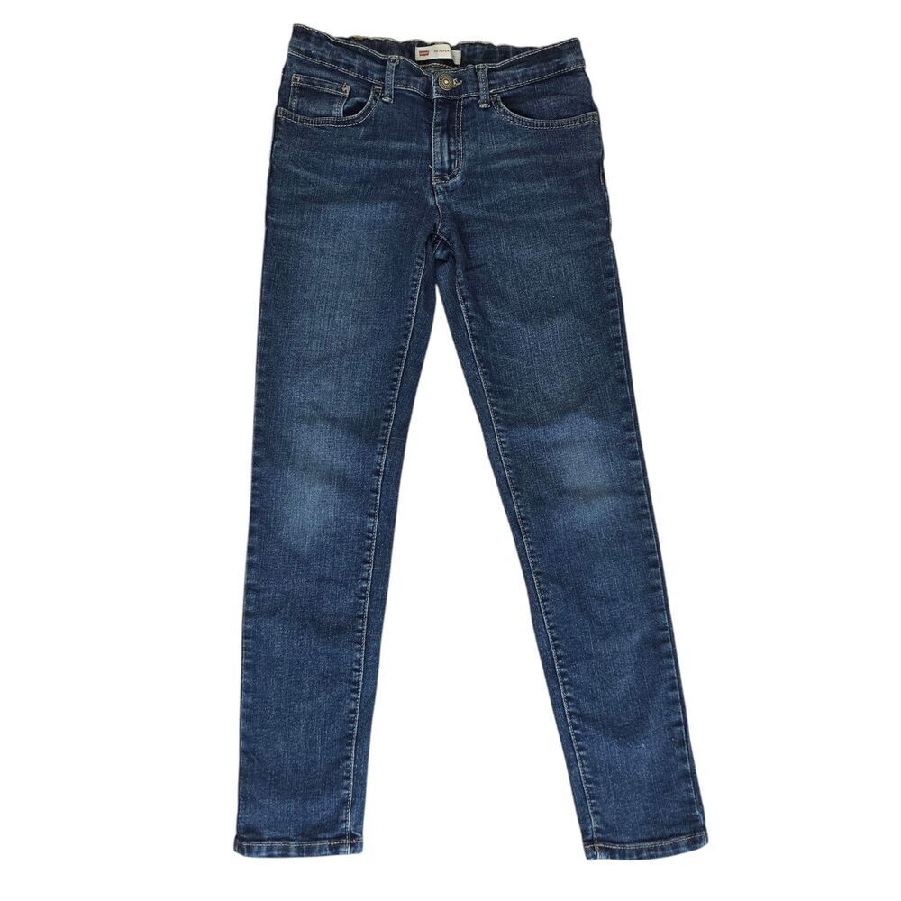 Levi's Girls Dark Wash 710 Super Skinny Blue Denim Jeans Sz 12 Adjustable Waist